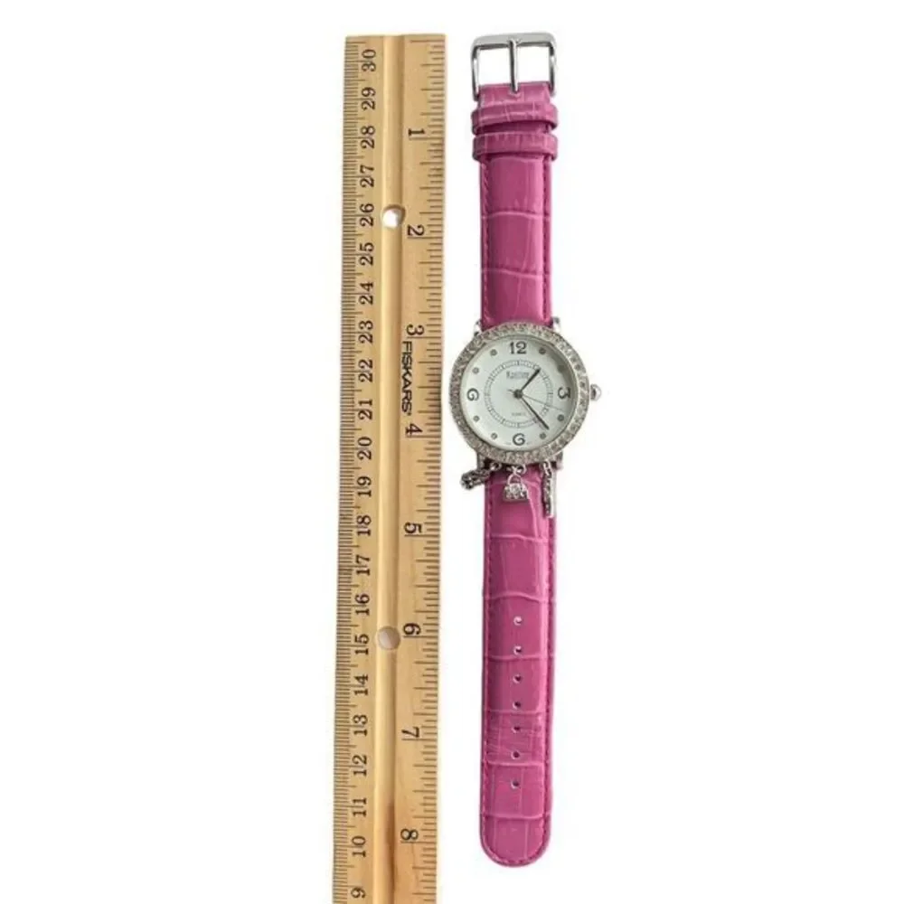 Kristine Womens Quartz Wrist Watch Rhinestone/Charms Pink Japan‎ Movement 8 in